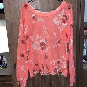 MISS ME Distressed long sleeve sweater